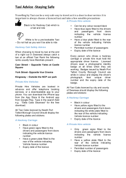 Taxi Advice -‐Staying Safe