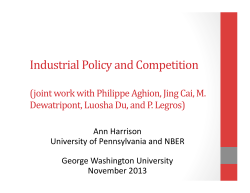 Industrial Policy and Competition - The George Washington University