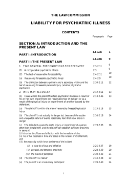liability for psychiatric illness