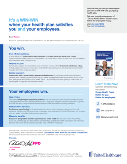It`s a WIN-WIN when your health plan satisfies you and your