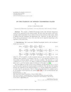 ON THE STABILITY OF MINDLIN&ndash;TIMOSHENKO PLATES Abstract