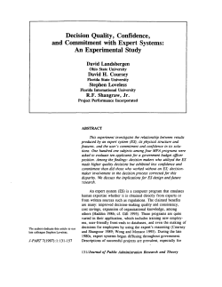 Decision Quality, Confidence, and Commitment