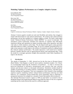 Modeling Vigilance Performance as a Complex Adaptive System