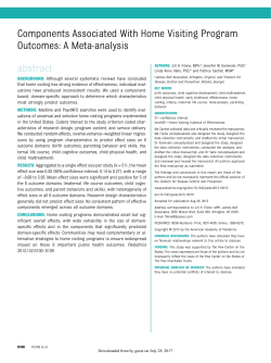 Components Associated With Home Visiting Program Outcomes: A