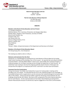 The Commonwealth of Massachusetts Thomas L. Weber, Acting