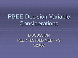 PBEE Decision Variable Considerations