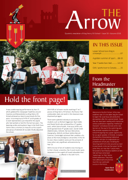 hold the front page! - King Henry VIII School