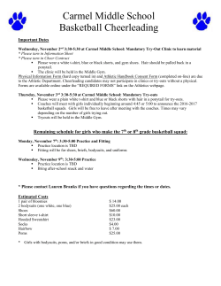 Carmel Middle School Basketball Cheerleading