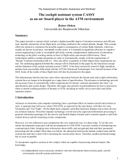 The Assessment of Situation Awareness and Workload