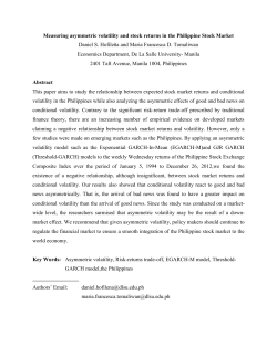 Measuring asymmetric volatility and stock returns in the Philippine