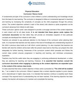 Primary PE Curriculum Glance Cards