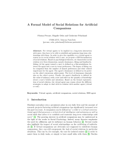 A Formal Model of Social Relations for Artificial Companions