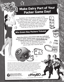 Fuel Up to Play 60 -- Make Dairy Part of Your Packer Game Day!