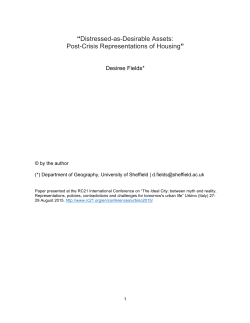 Distressed-as-Desirable Assets: Post-Crisis Representations