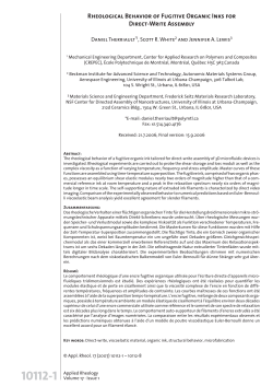 Rheological behavior of fugitive organic inks for direct
