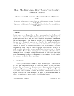 Shape Matching using a Binary Search Tree Structure of Weak