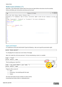 Maths Games (Python 2)