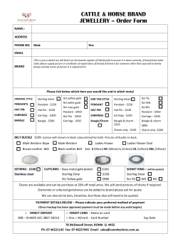 Cattle and Horse Brand Order Form Click Here