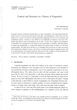 Context and Structure in a Theory of Pragmatics