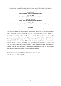 Performance through Financial Ratios of South Asian Microfinance