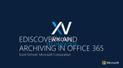 eDiscovery and Archiving in Office 365