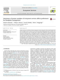 Awareness of greater numbers of ecosystem services affects