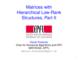 Matrices with Hierarchical Low