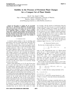 Stability in the Presence of Persistent Plant Changes for a Compact