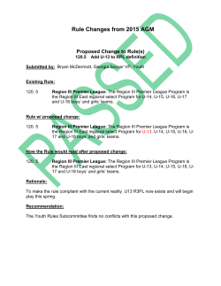 Rule Changes from 2015 AGM