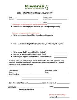 2017 – 2018 Mini-Grant Program (up to $500)