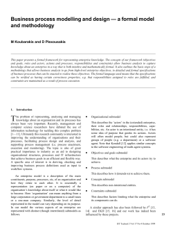 Business process modelling and design — a formal model and