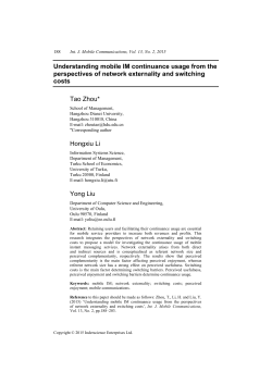 Understanding mobile IM continuance usage from the perspectives