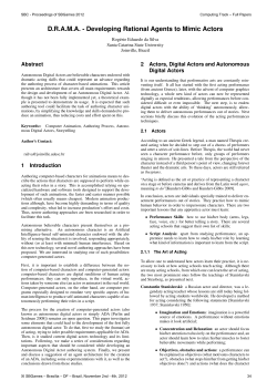 DRAMA - Developing Rational Agents to Mimic Actors