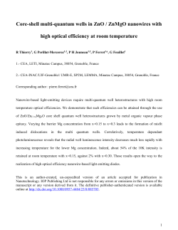 Core-shell multi-quantum wells in ZnO / ZnMgO nanowires with
