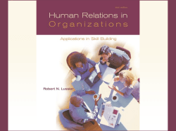 Chapter 001 - Understanding Behavior, Human Relations