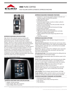 one pure coffee - Rancilio Group North America