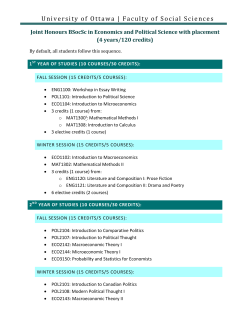Joint Honours BSocSc in Economics and Political Science