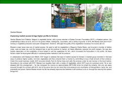 Improving market access brings higher profits to farmers Santos