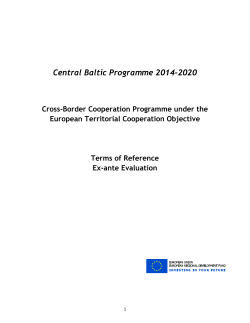 Terms of Reference Ex ante Evaluation