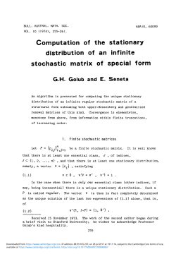 Computation of the stationary distribution of an infinite stochastic