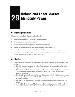 Unions and Labor Market Monopoly Power