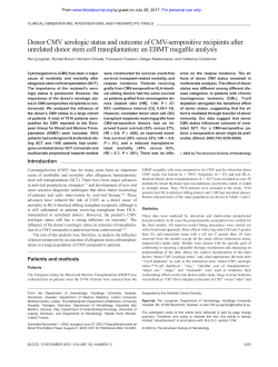 Donor CMV serologic status and outcome of CMV