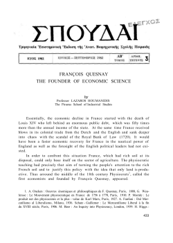 fran&ccedil;ois quesnay the founder of economic science