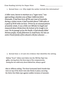 Close Reading Activity for Rogue Wave Name: Reread lines 1