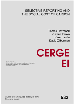 selective reporting and the social cost of carbon - cerge-ei