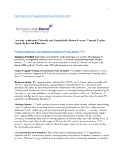 Learning to Attend to Culturally and Linguistically Diverse Learners