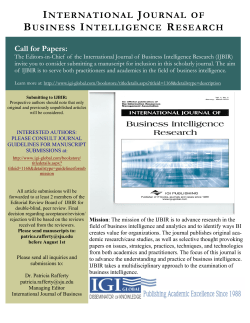 international journal of business intelligence research