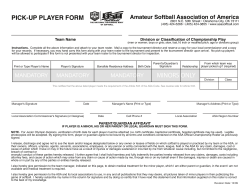 Pick Up Player Form - usa softball