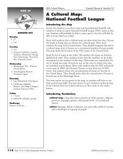 A Cultural Map: National Football League