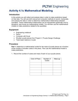 Activity 4.1c Mathematical Modeling